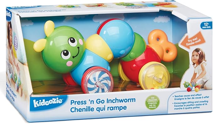 Kidoozie Press N Go Inchworm - Developmental Toy for Toddlers and Preschool Age Children