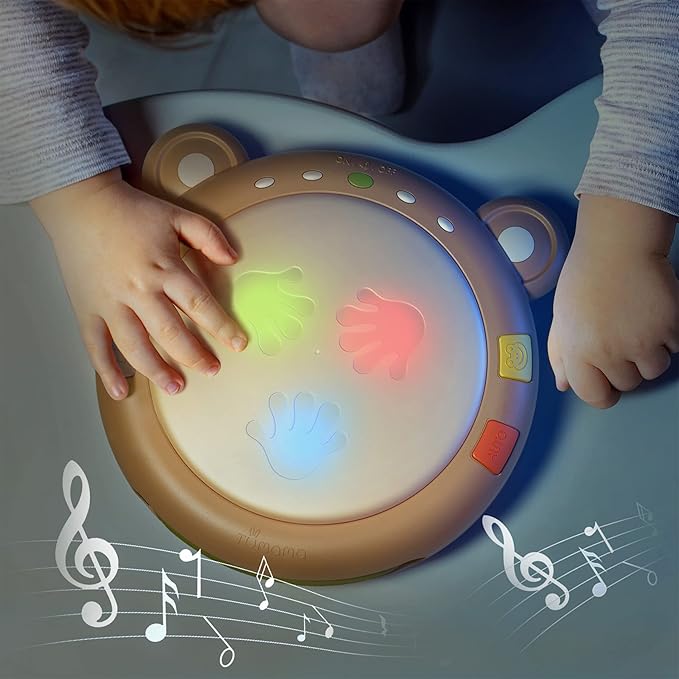 TUMAMA Baby Musical Toy, Electronic Drum Instruments with Light and Sound, Early Educational Development Songs Gift for Infants, Toddlers, Boys, Girls