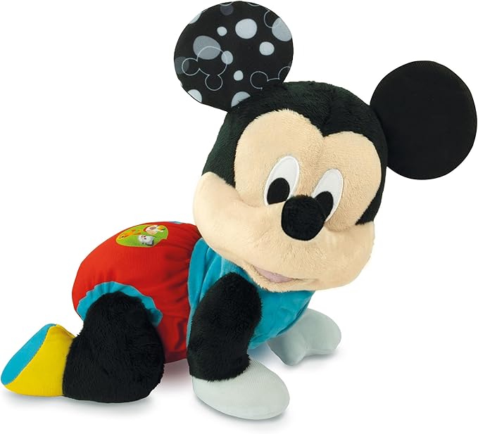Clementoni Disney Baby Mickey Cat with Me - Plush Animal Disney Italian Speaking, Songs and Children's Rhymes, Children's Play 6 Months to Crawl, First Steps, Music Activity Center, 17991
