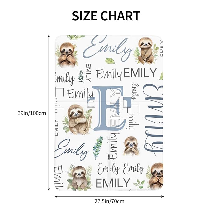 Personalized Baby Car Seat Cover Custom Name CarSeat Canopy Customized Sloth Newborn Nursing Breastfeeding Cover Minky Baby Blanket Infant Car Seat Canopies for Baby Girls Boys