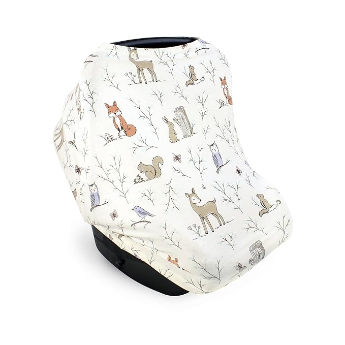 Hudson Baby Unisex Baby Multi-use Car Seat Canopy, Enchanted Forest, One Size