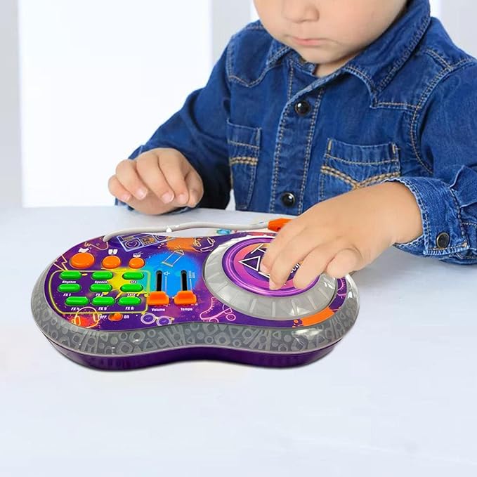 Almencla DJ Trollex Party Mixer Turntable Toy for Kids Toddler Children, Built in Microphone, Record, Sound Effects, Show