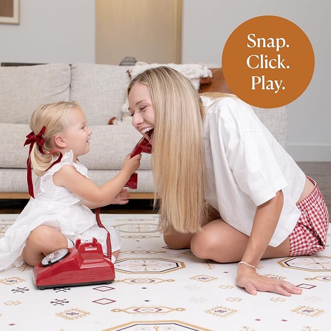Toddlekind Playmat - Premium Foam Playmat 4 x 6 feet 6 Tile Extra Thick Foam Floor Puzzle Mat for Babies/Toddlers Stylish Non-Toxic Odorless. Perfect for Tummy Time Crawling and Play. 0m+ Golden Clay