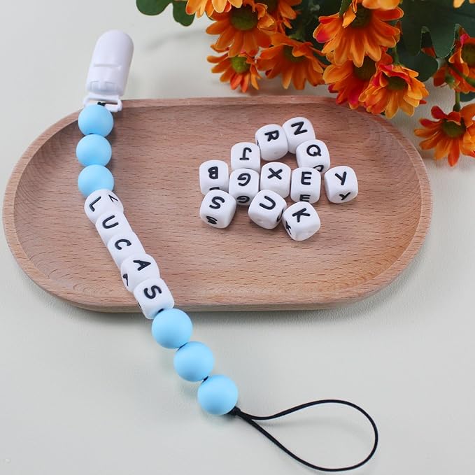 Personalized Pacifier Clip with Name, Customized Pacifier Holder Clip for Baby, Fit All Pacifiers