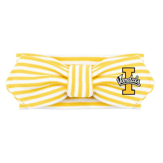 Creative Knitwear Idaho Vandals Infant Girls Gold/White Striped Hair Knot Headband Embroidered Logo - Size Newborn - 4T