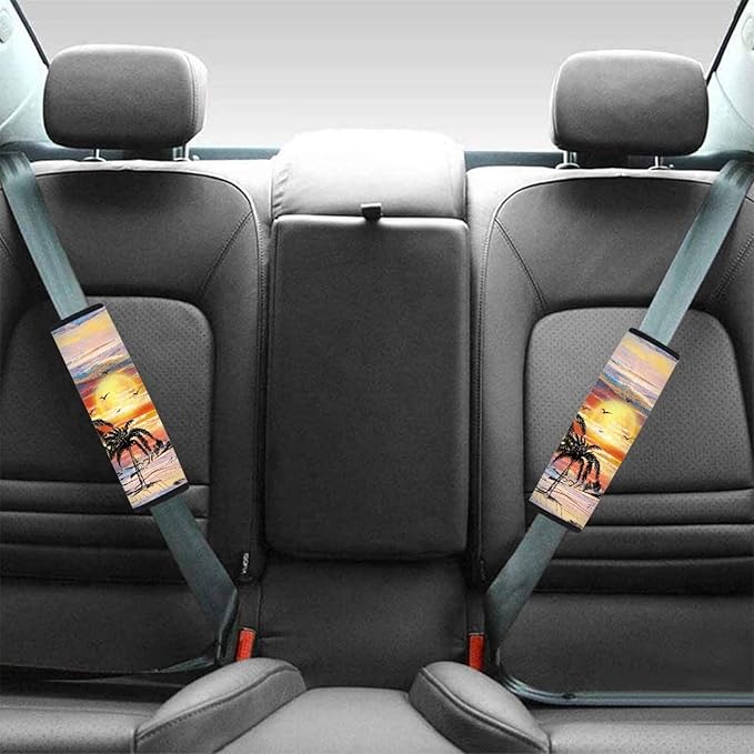 AFPANQZ 2 Pack Automotive Seat Belt Covers Pads Car Accessories Interior Decor Palm Print Safety Seatbelt Cushion Pillow Universal Fit Bag Shoulder Straps Pads