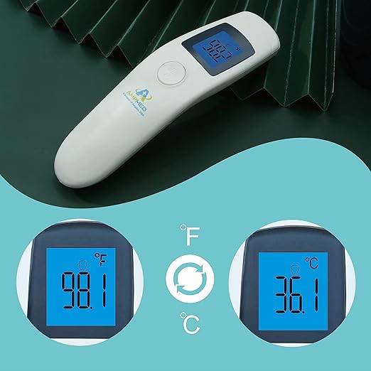 3-Pack Bundle Amplim Touchless Infrared Digital Forehead Thermometer