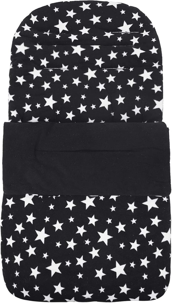 RUIXIA Winter Warm Thick Fleece Baby Stroller Sleeping Bag Detachable Universal Waterproof Toddlers Bunting Double Zipper Closure Footmuff Newborn Infants Swaddle Blanket Pram Wrap (Black Star)BAG910