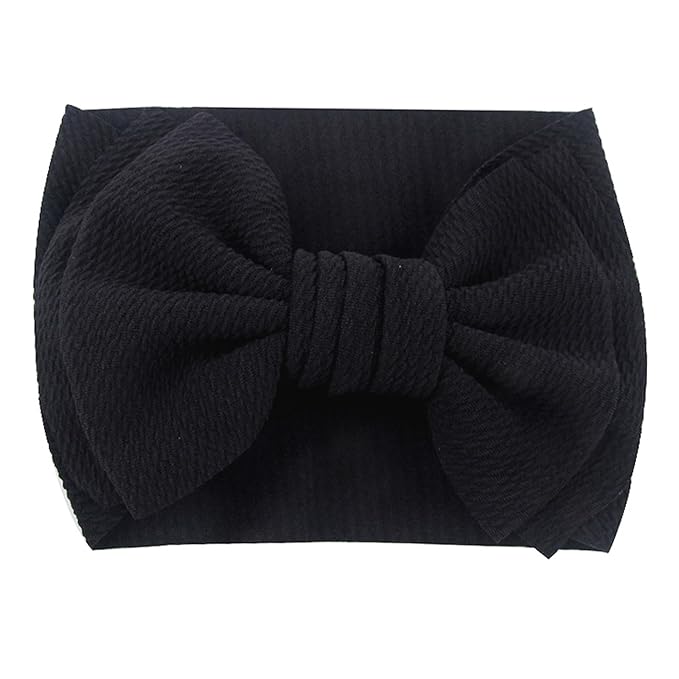 Bows for Baby Girls Headband, Newborn Bows Headbands Baby Hair Bows Hairbands Hair Accessories.(FD104) (White Black)