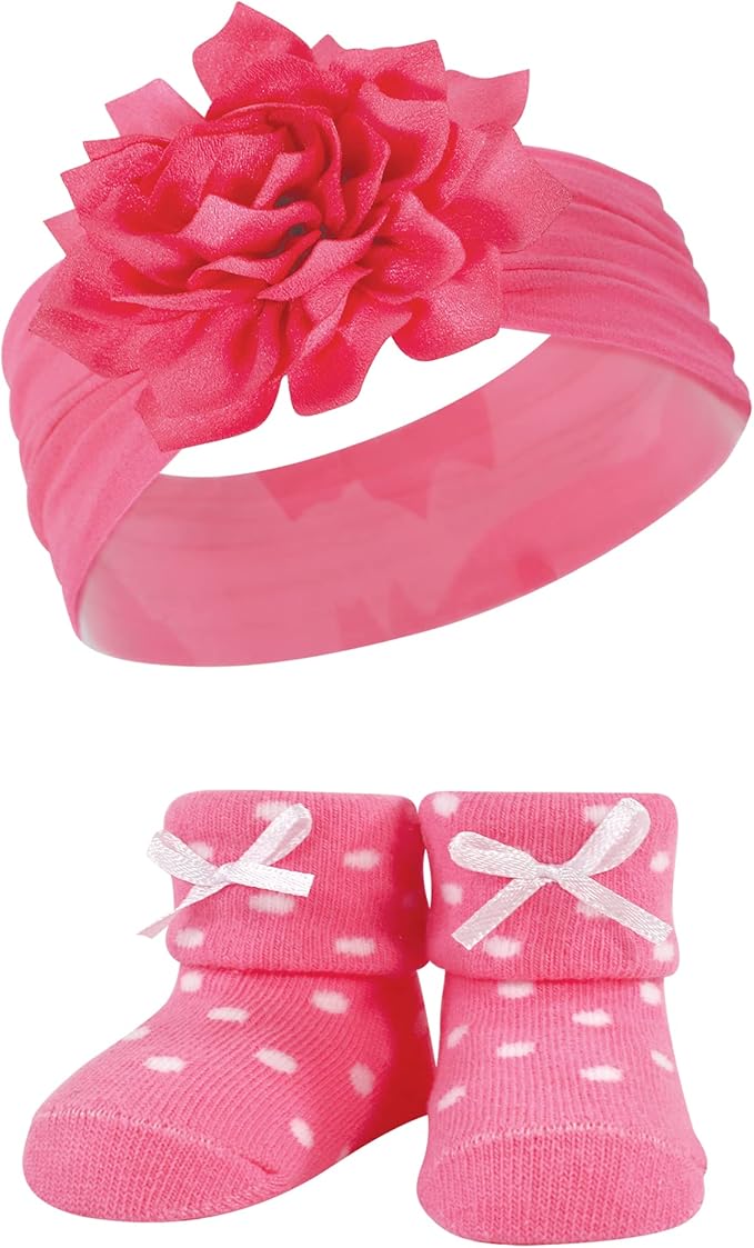 Hudson Baby Girl's Headband and Socks Giftset