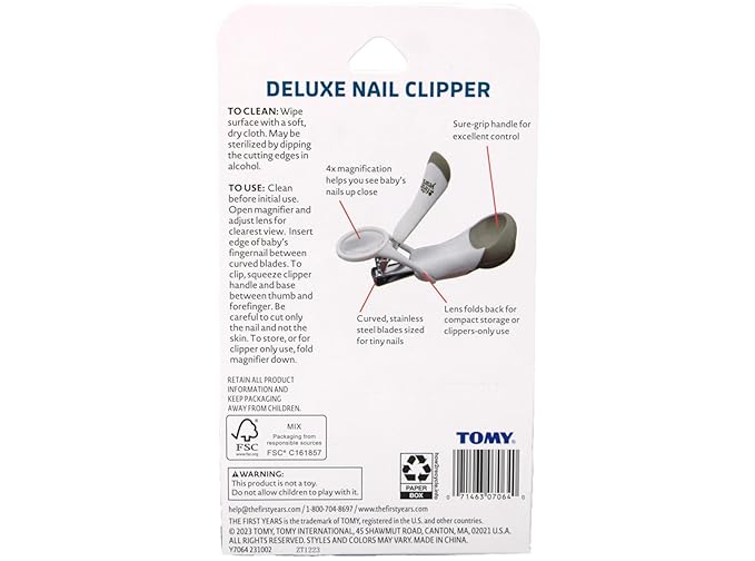 The First Years, Deluxe Baby Nail Clipper with Magnifier, 1 Pack