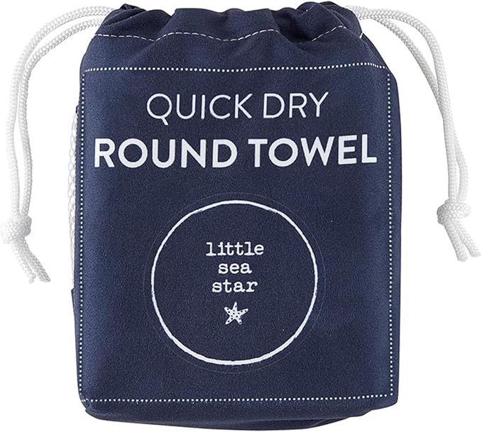 Stephan Baby Towels - Quick Dry Microfiber Infant or Toddler Beach Towel Round, 42-Inch Round, Navy - Little Sea Star