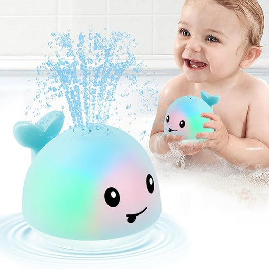 Whale Bath Toy Sprinkler, Baby Easter Basket Stuffers, Light Up Bath Toys for Kids Ages 1-3 Babies 6-12-18 Months, 1 2 3 Year Old Boys Girls Easter Toddler Birthday Gifts, Bathtub Pool Water Table Toy