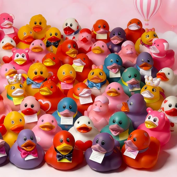 48PCS Rubber Ducks in Bulk Rubber Ducks for Jeeps Ducks Gift Exchange Baby Bath Toys Party Favors