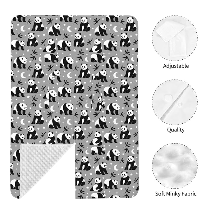 Panda with Leaves Baby Car Seat Canopy Nursing Cover for Newborn Car Seat Breastfeeding Covers Blanket Newborn Shower Gift