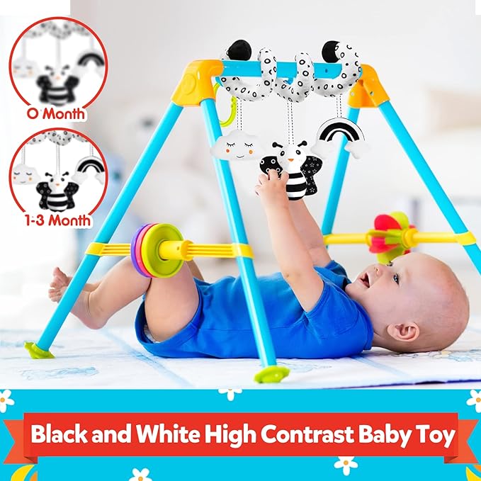 GKDOMS Baby Spiral Hanging Stroller and Car Seat Toys Black and White High Contrast Sensory Toy Newborn Plush Activity Toys Party Favors Quality Gifts for Baby Shower-BEE