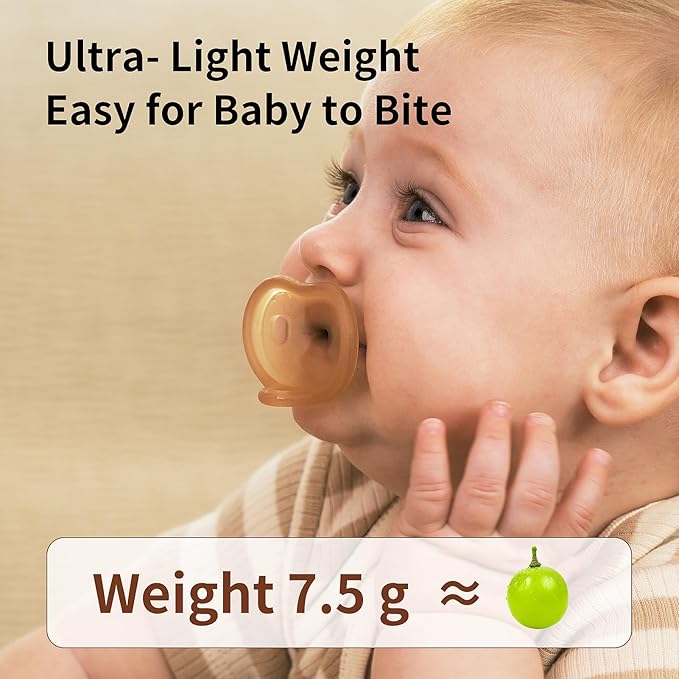 Thyseed Newborn Silicone Pacifier, Ultra-Light One-Piece, Sensitive-Skin Shield, for Breastfed Babies, 0-6 Months, BPA-Free, 2 Pack