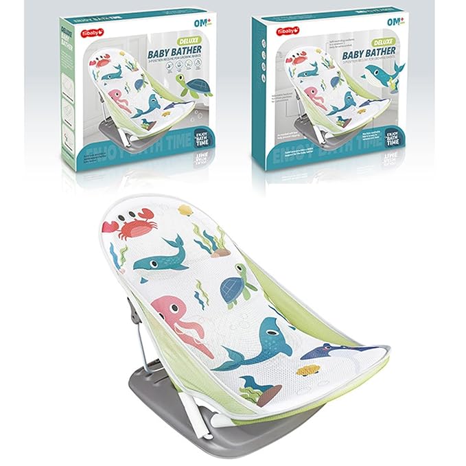 Generic Foldable Toddler Bather - Bathtub Foldable Toddler Bath Bather Seat | Foldable Baby Bather with Bath Stand | Toddler Folding Shower Rack for Bathtub Counter Sink Bathroom