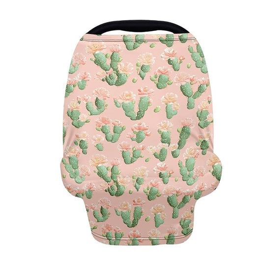 AFPANQZ Trendy Cactus Nursing Cover Breastfeeding Scarf Baby Car Seat Covers Infant Stroller Cover Carseat Canopy for Girls and Boys Lightweight Breathable for Outdoor Walking Traveling Pink Green
