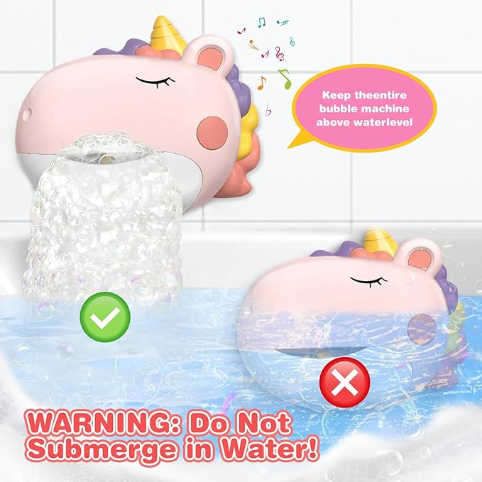 Bath Toys, Bath Bubble Machine Toddler Bath Toys for Kids Ages 1-3 4-8, Interactive Bathtub Shower Water Toys Bubble Maker with Music Christmas Birthday Gifts for Boys Girls