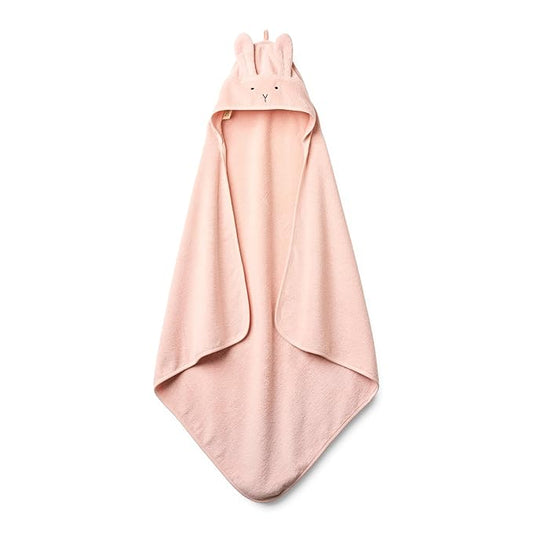 Hooded Baby Towel - 100% Organic Cotton Baby Bath Towels – Baby Towels, Baby Bath Towels for Baby Girl, 32" x 32" Super-Soft and Absorbent Baby Towels for Newborn (Rabbit - Blush)