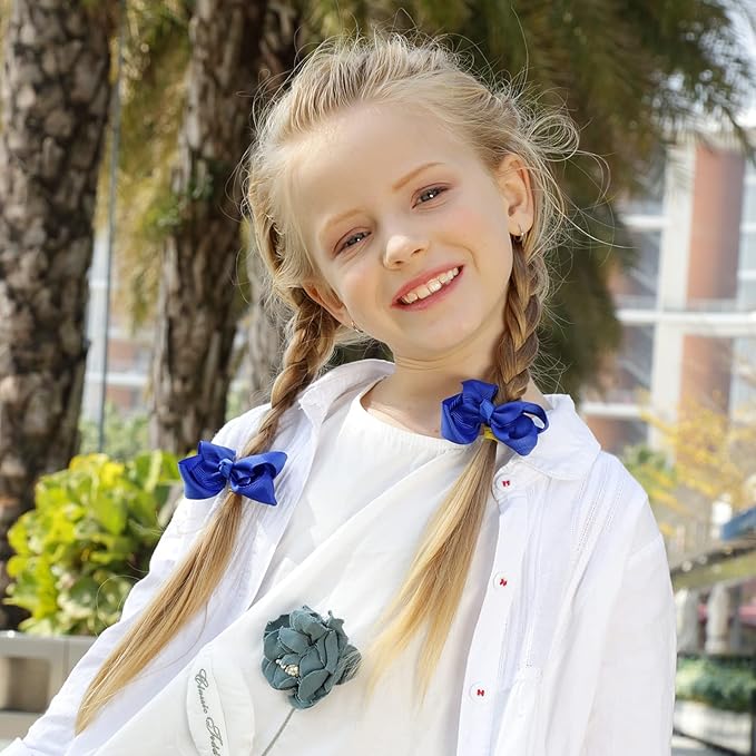 Oaoleer 40Pcs 3" Grosgrain Ribbon Alligator Clips, Barrettes & Hair Accessories for Baby Girls, Infants, Toddlers, Kids, Teens, Children (3 Inch, 40 Colors)