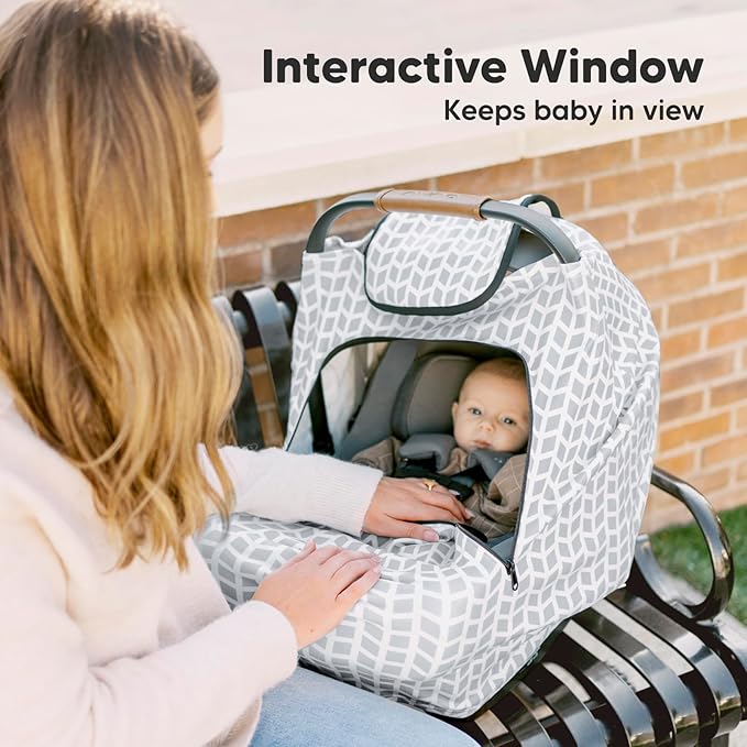 KeaBabies Winter Car Seat Cover Baby, Newborn - Universal Fit Infant Carseat Covers Baby Girl, Boy, Breathable, Lightweight Blanket, Easy to Use Stroller Canopy, Rain,Wind,Sun Shade(Kite)