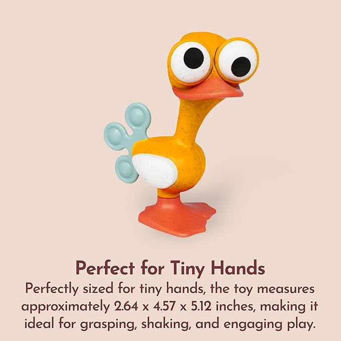 Tolo Crazy Eyed Bird | Interactive Toy for Babies 3+ Months | Movable Eyes, Clicking Head & Feet, Rattling Body, Squeaking Wings | Teething Relief & Developmental Play