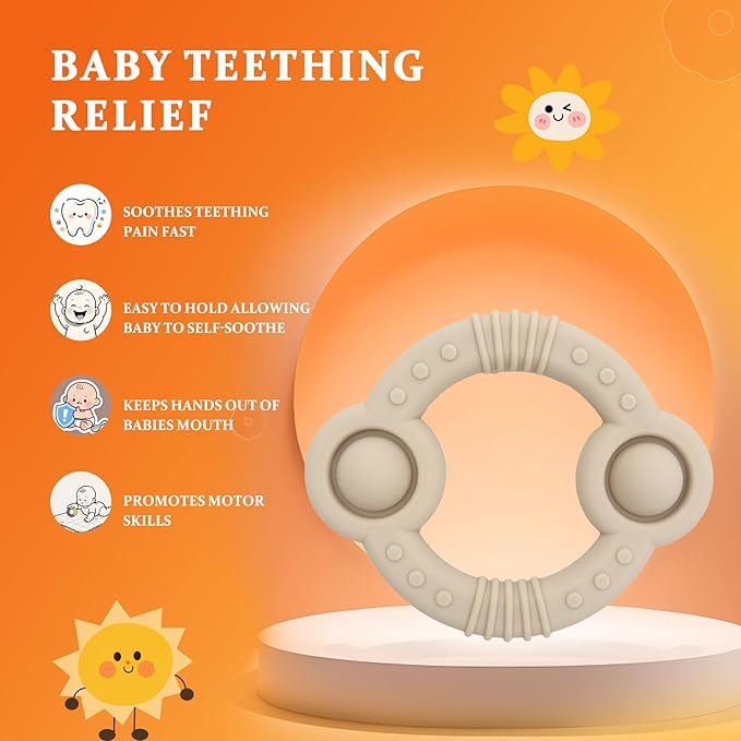 Easter Teething Toys for Newborns 0-3-6Months Food-Grade Silicone BPA-Free Anti-Choking One-Piece Design Soft & Non-Toxic First Teether for Tiny Hands Easy Grip, Gentle Gum Massage, Multi-Color 3-Pack