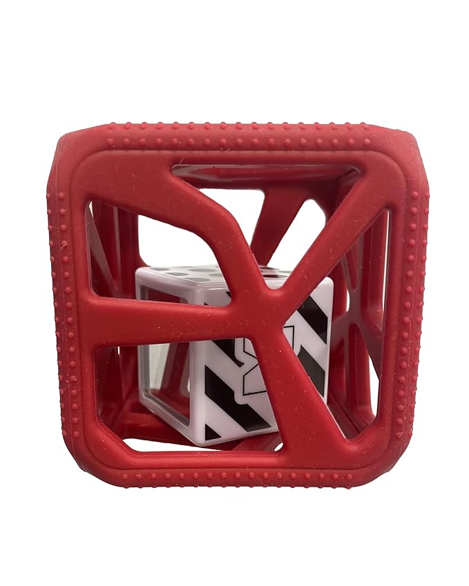 Malarkey Kids Holiday Gift Pack: Munch Mitt and Chew Cube Duo - Perfect Teething Treats for Babies and Toddlers - Red