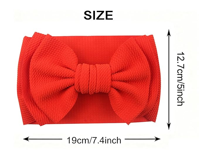 Bows for Baby Girls Headband, Newborn Bows Headbands Baby Hair Bows Hairbands Hair Accessories.(FD104-Red Green)