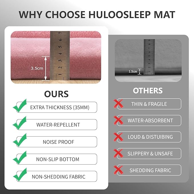Huloo Sleep Baby Play Mat for Floor,1.3" Thick Elasti-Foam 74×50 Playpen Mat for Toddlers Infant kids,Water-Repellent Soft Coral Velvet for Tummy Time, Non-Slip Backing for Crawling,Tatami Style(Pink)