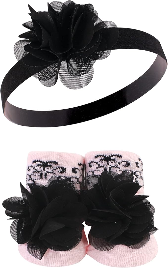 Hudson Baby Girl's Headband and Socks Giftset