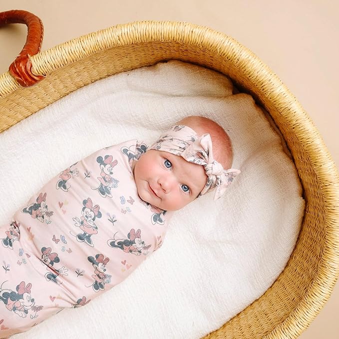 Copper Pearl Baby Stretchy Soft Knit Headband Bow Minnie Mouse