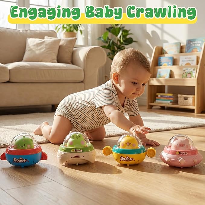 4PCS Animals Car Toys for Toddlers 1-3,Press and Go Car Toys for Ages 0-2,Baby Toys 6-12-18 Months,Spaceship 1 Year Old Boy Toys,First Birthday Gifts Toddler Toys for 1 Year Old Boy & Girl