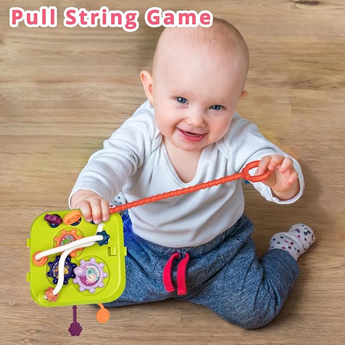 Aprilwolf Montessori Toys for Toddlers, 7-in-1 Activity Cube, Shape Sorter Toy| Baby Developmental Learning Toys| First Birthday Gifts