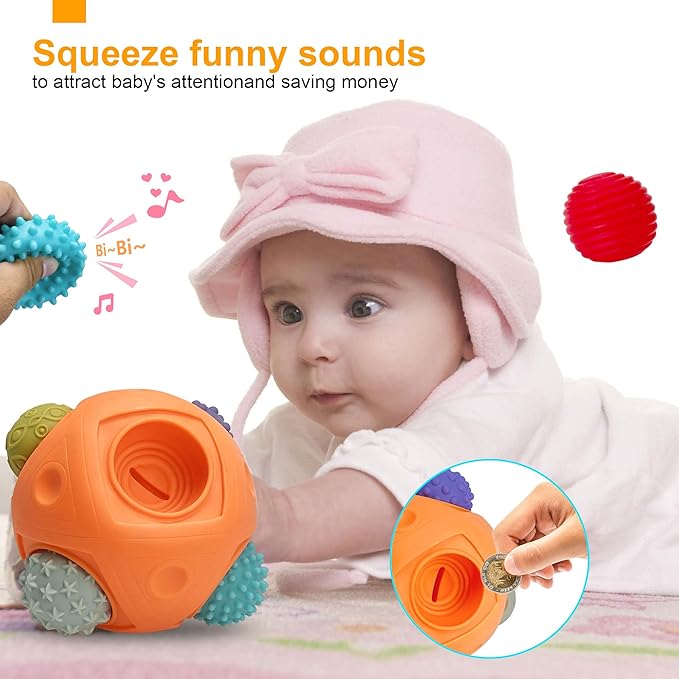 Montessori Toys for Babies 3 Months+, 12Pcs Baby Balls 3 to 12 Month for Babies & Toddlers 3M+, Educational Toys for Babies 6-12 Months