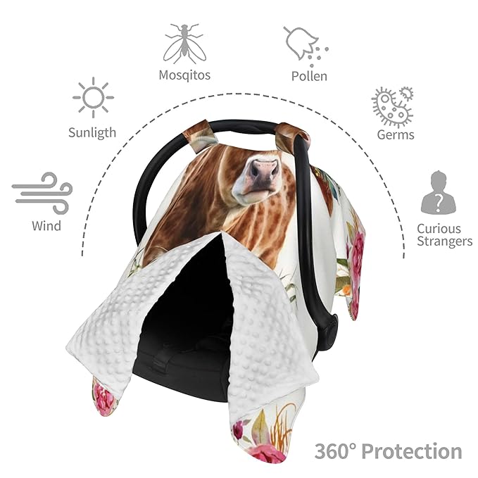 Personalized Winter Car Seat Cover for Baby: 2-in-1 Mom Nursing Breastfeeding Covers, Custom Name Car Seat Canopy for Newborns, Compatible with Strollers