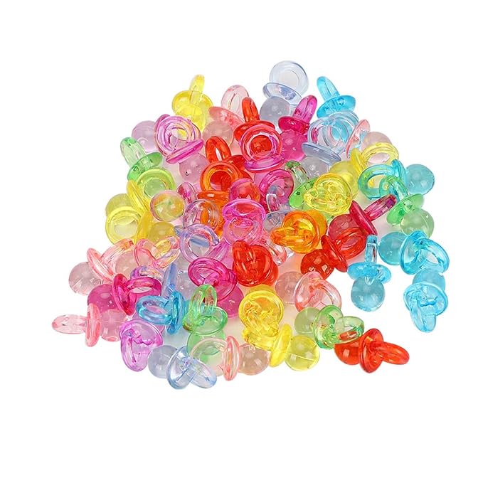 Acrylic Pacifier Decoration Toy Acrylic Pacifier Mini Color Baptism Baby Toys 100pcs Paint Ceramics (#3)