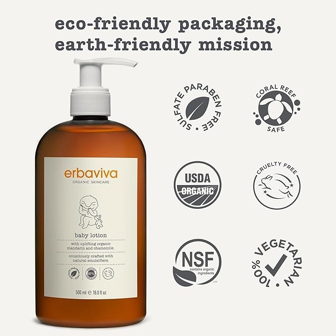 erbaviva Organic Baby Lotion, 16 Fl Oz