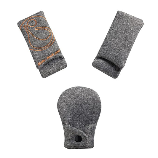 Innokids Car Seat Strap Cover Set for Baby Kids Seat Belt Covers with Crotch Pad Back Anti-Slip Design for Car Seats Pushchair Stroller (Medium (5.9”L), Gray)