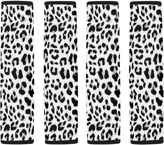Seat Belt Cover Pad 4 Pack Seatbelt Covers Compatible with Most Car Auto Seat Belt Cover Seatbelt Shoulder Leopard Print Car Accessories Neck Protector Carseat Straps Covers