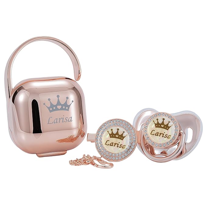 Personalized Bling Pacifier Box and Pacifier Set Unique Gift to New Bron Baby Baby Shower Gift