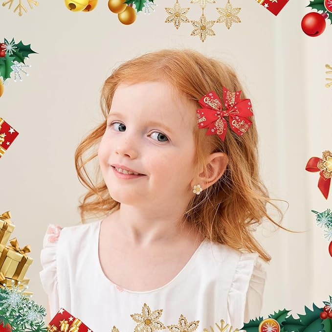 YHXX YLEN 20PCS 3 Inch Hair Bows for Girls Grosgrain Ribbon Christmas Hair Clips with Alligator Clip, Hair Accessory for Toddler Girls Baby Kids Teens