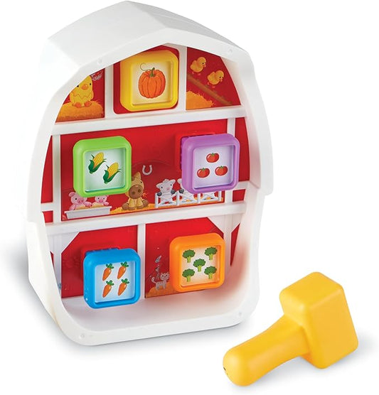 Learning Resources Barnyard Pounding Bench, Farm Animals for Kids, Fine Motor Skills, Montessori Toys, Hammer Toy , Ages 18 Months+, 3 Pieces