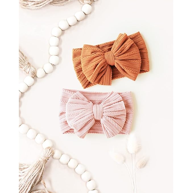 Niceye Handmade Baby Headbands Soft Stretchy Nylon Hair Bands with Bows for Newborn Infant Baby Toddler Girls