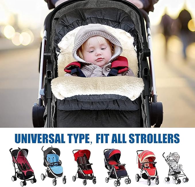 Waterproof &Thicken Universal Stroller Blanket for Babies,Toddler's Stroller Sleeping Bag & Footmuff & Bunting & Cover for Autumn Winter (Blue)