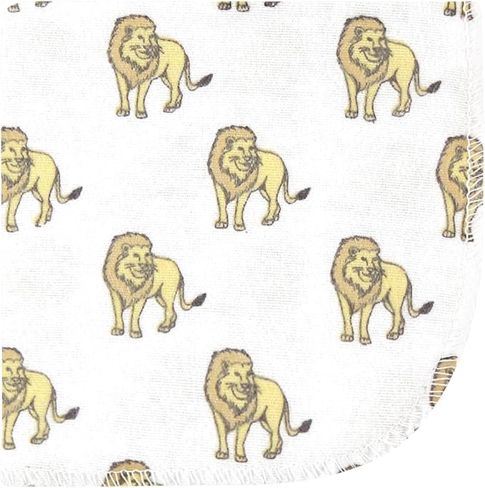 Hudson Baby Unisex Baby Flannel Cotton Washcloths 12-Pack, Neutral Safari World, One Size