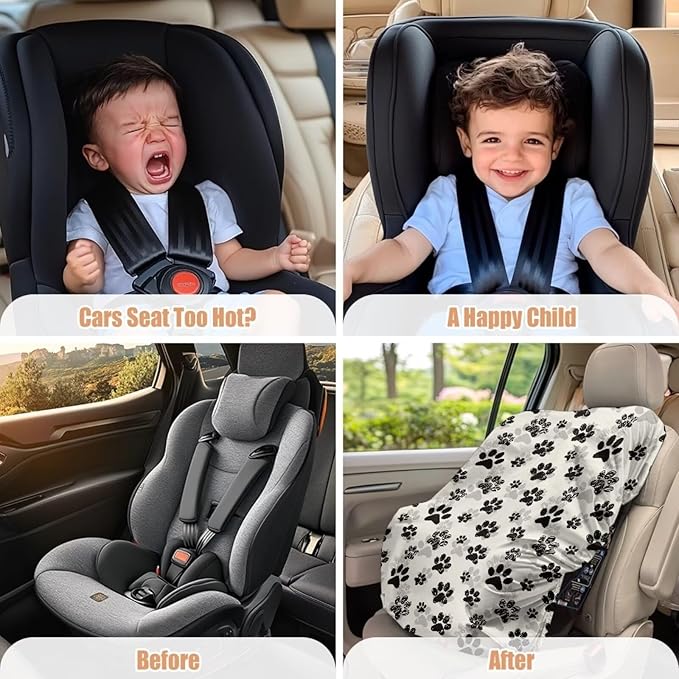 Car Seat Sun Shade Cover, Portable Stretchable Car Seat Cover Baby Trend Car Seat Protector, Easy Installation for Baby & Kids, Boho Flower