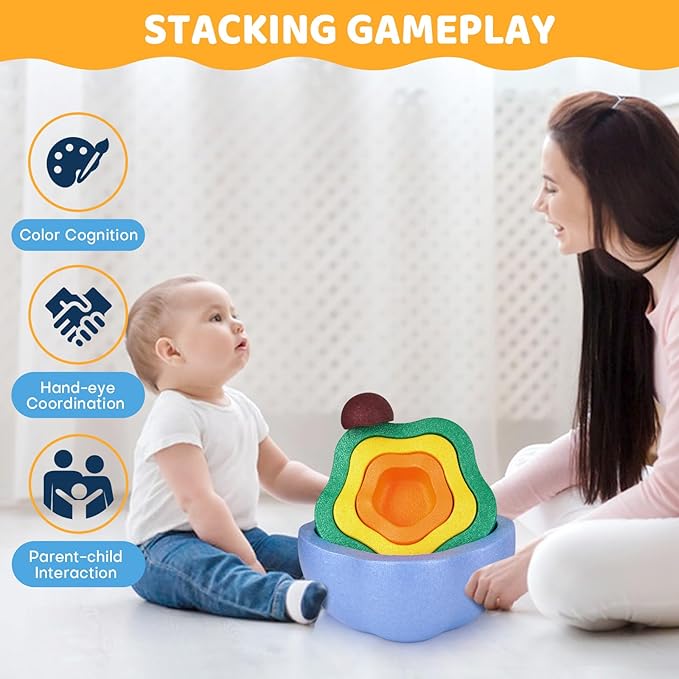 Sound Stepping Stones for Kids - 5 Pcs Non-Slip Indoor or Outdoor Balance Stones, Obstacle Course Coordination Game for Aged 3 4 5 6, Sensory Toys for Toddlers, Birthday Gifts